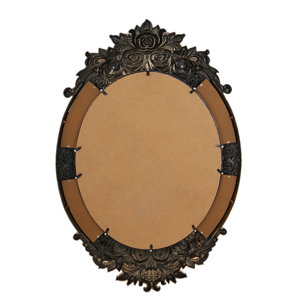 New artistic and creative decorative European-style light luxury carved flower decorative mirror wall hanging Specification image