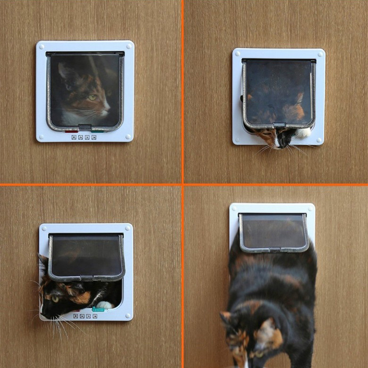 宠物用品亚马逊跨境猫门 可控制方向猫门洞 多尺寸宠物进出门现货详情图2