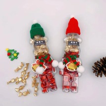 圣诞节创意水果糖圣诞老人毛绒公仔节日硬质糖果罐装饰糖果礼盒