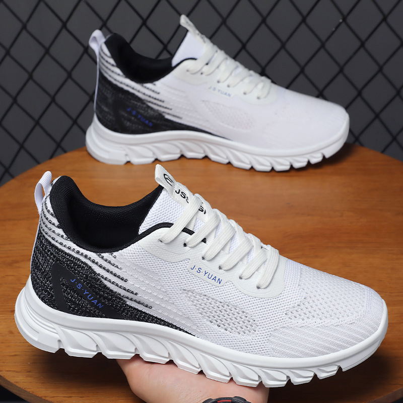Running shoes men 2024 spring new casual men's shoes blade flying woven breathable casual men's light sports shoes
