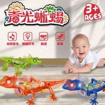 Cross border electric lizard flash music Universal walk gear rotation reptile lizard children's toys wholesale night market