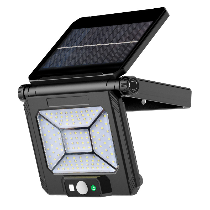 Cross-border human body sensing solar wall lamp, intelligent light-sensing foldable garden lamp, outdoor multi-functional solar lamp Item Picture
