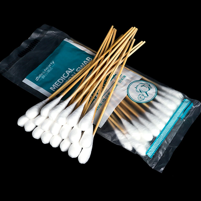 【 Extra-large Head 】20cm medical cotton swab, gynecological postpartum cotton swab, medical disposable extended rod, disinfection cotton swab Specification image