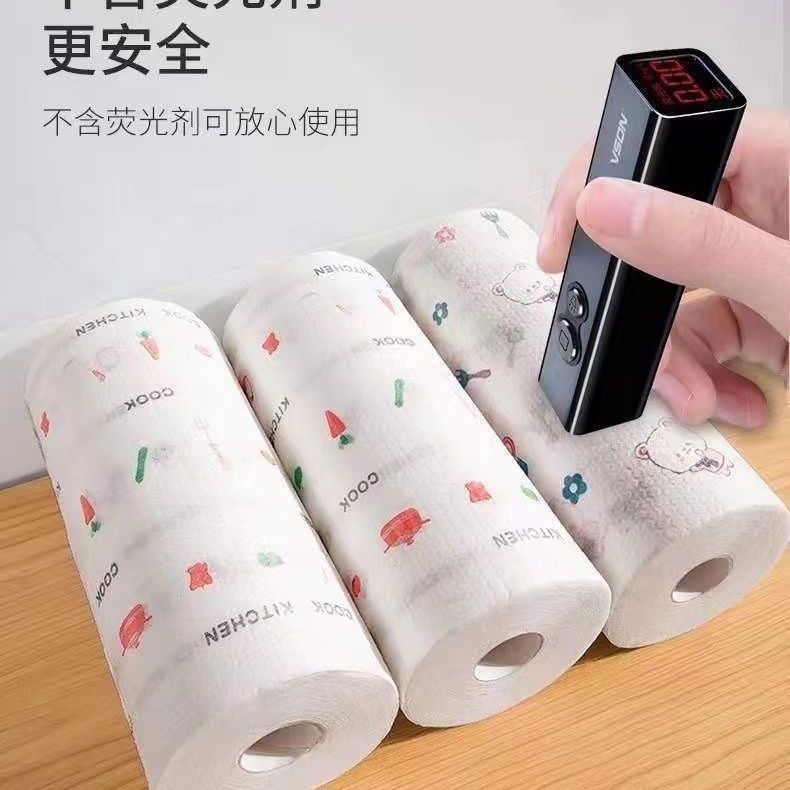 Lazy person's kitchen disposable washable dry and wet dual-purpose thick oil-removing cleaning paper towel, non-stick oil dishcloth details Picture