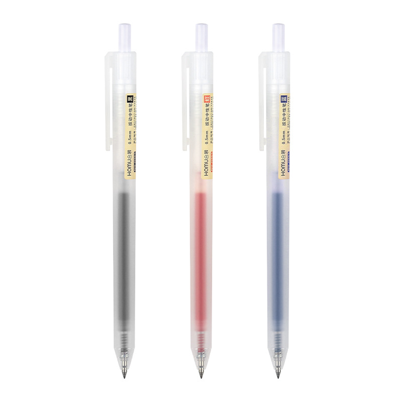 Hemu ins simple push-button gel pen, student practice pen for note-taking, business office 0.5mm gel pen wholesale Item Picture