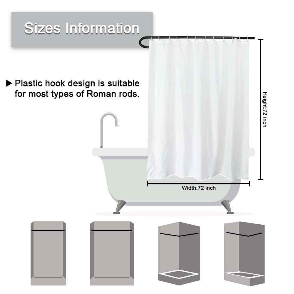 Hot Selling Marble Digital Print Shower Curtain Absorbent Non-Slip U-Shaped Toilet Mat Four-Piece Set Bathroom Four-Piece Set Application Scenario