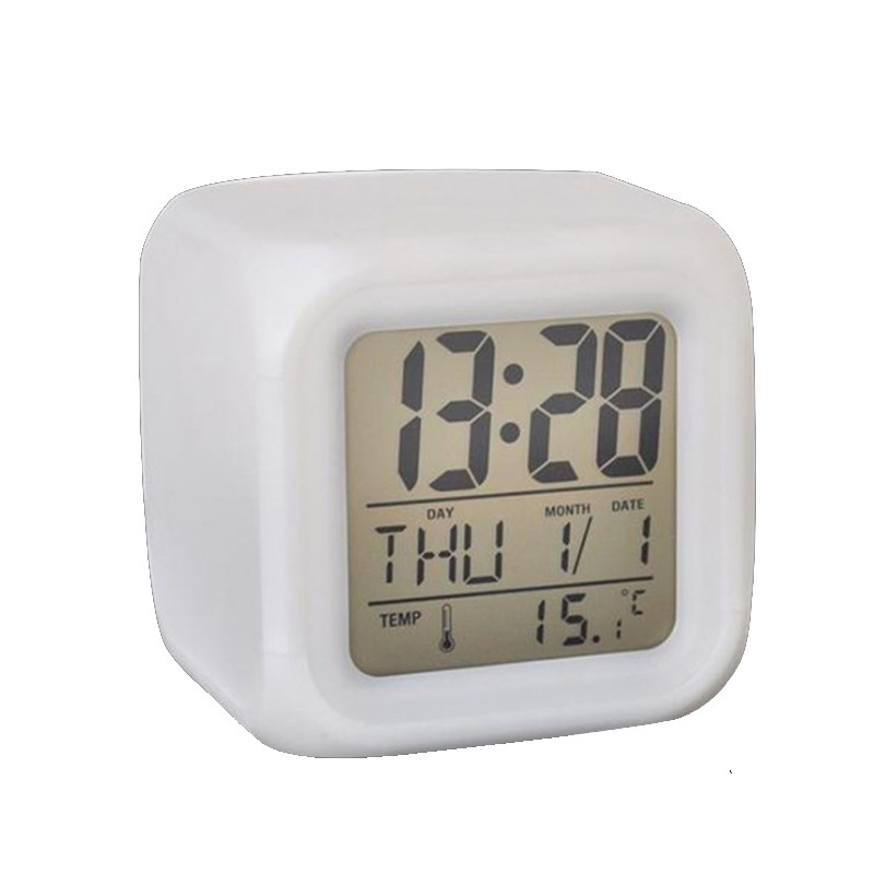 Silent luminous LED seven-color color-changing electronic alarm clock details Picture