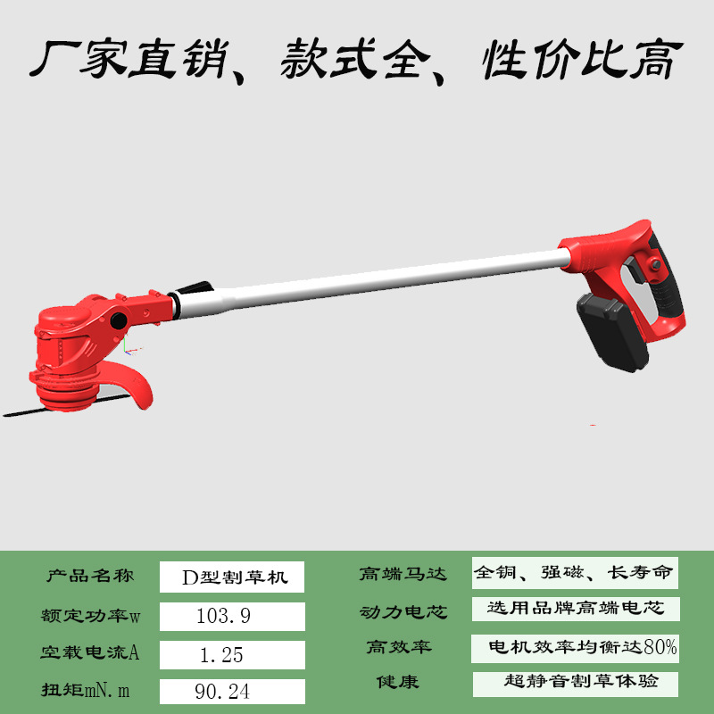 Lithium battery lawn mower, household small lawn mower, lithium battery rechargeable lawn mower, multi-functional weeding wonder, high power Application Scenario