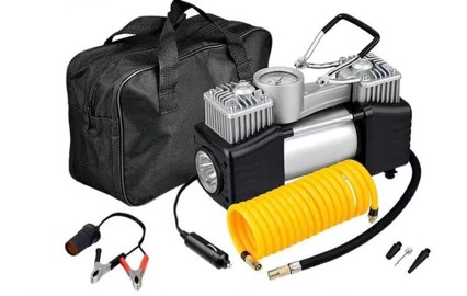 汽车数显双缸带灯气泵工具箱 车载轮胎充气泵组套详情2