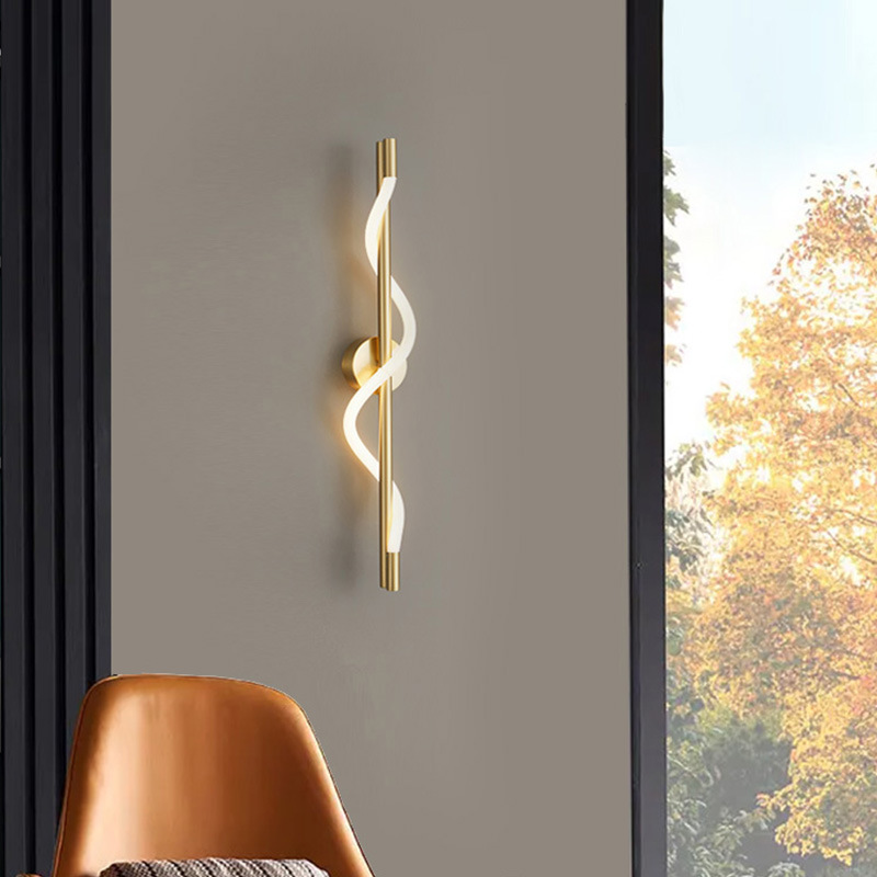 Light luxury, postmodern, simple and elegant TV background wall lamp, living room wall lamp, corridor lamp, bedroom bedside wall lamp details Picture