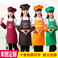 儿童围裙套袖厨师帽三件套装烘焙幼儿园美术绘画画衣定制广告LOGO图