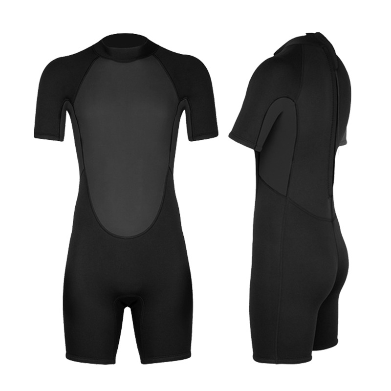 现货潜水服泳衣3MM短袖短裤连体冲浪衣浮潜游泳潜水保暖防晒男士