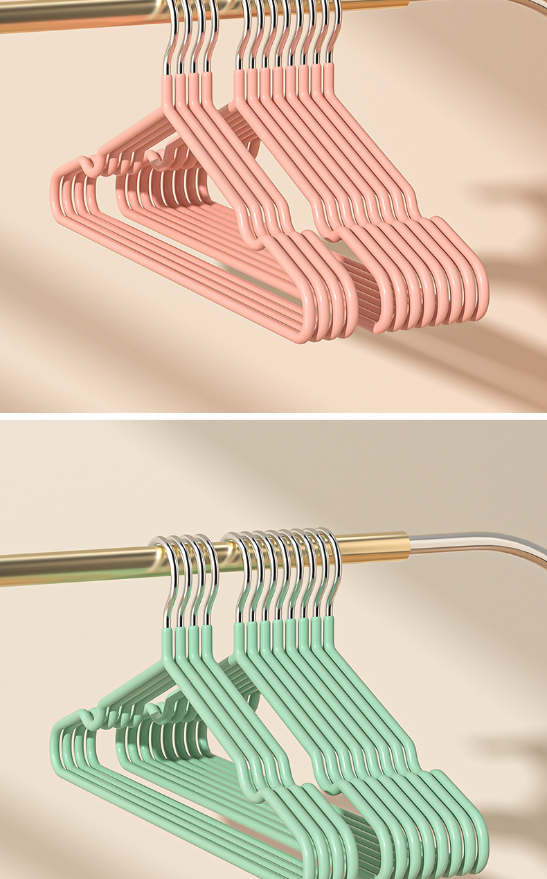 新款阳台防滑无痕浸塑衣架服装店挂衣架挂钩可挂吊带多功能晾衣架详情11