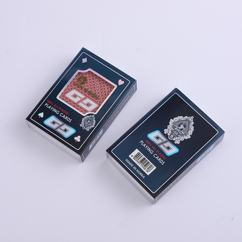 进口塑料扑克新款正宗韩国牌双GG JUMBO蓝纸套小字塑料牌塑料PVC防水桌游娱乐扑克牌