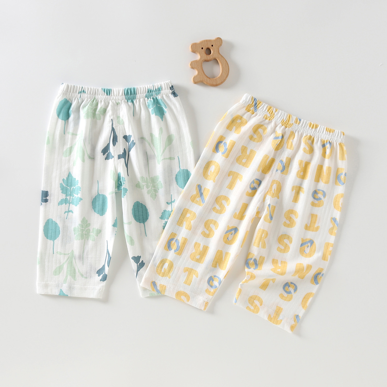 【 2-piece Set 】 Children's capri pants, pure cotton, thin and loose mid-length shorts for boys and girls in summer, home sleeping pants Application Scenario