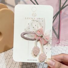 发夹LT10320韩版新款串珠珍珠樱桃莎莎领结发饰发夹