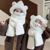 PUMA new Autumn and winter cartoon bear plush hat and scarf 3-piece set with mask, cute and sweet ZZZ model bear hat 4-piece set Application Scenario