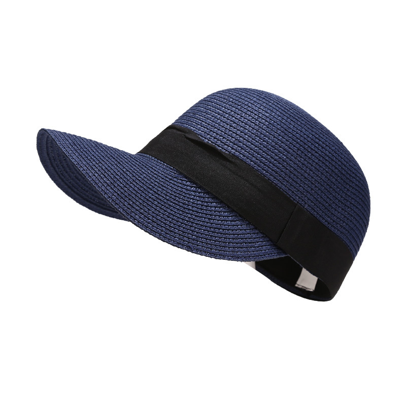 Korean Straw Plaited Long Duck Hat Equestrian Hat Female Summer Outdoor Travel Beach Leisure Sunblock Sunshade Straw Hat Specification drawing