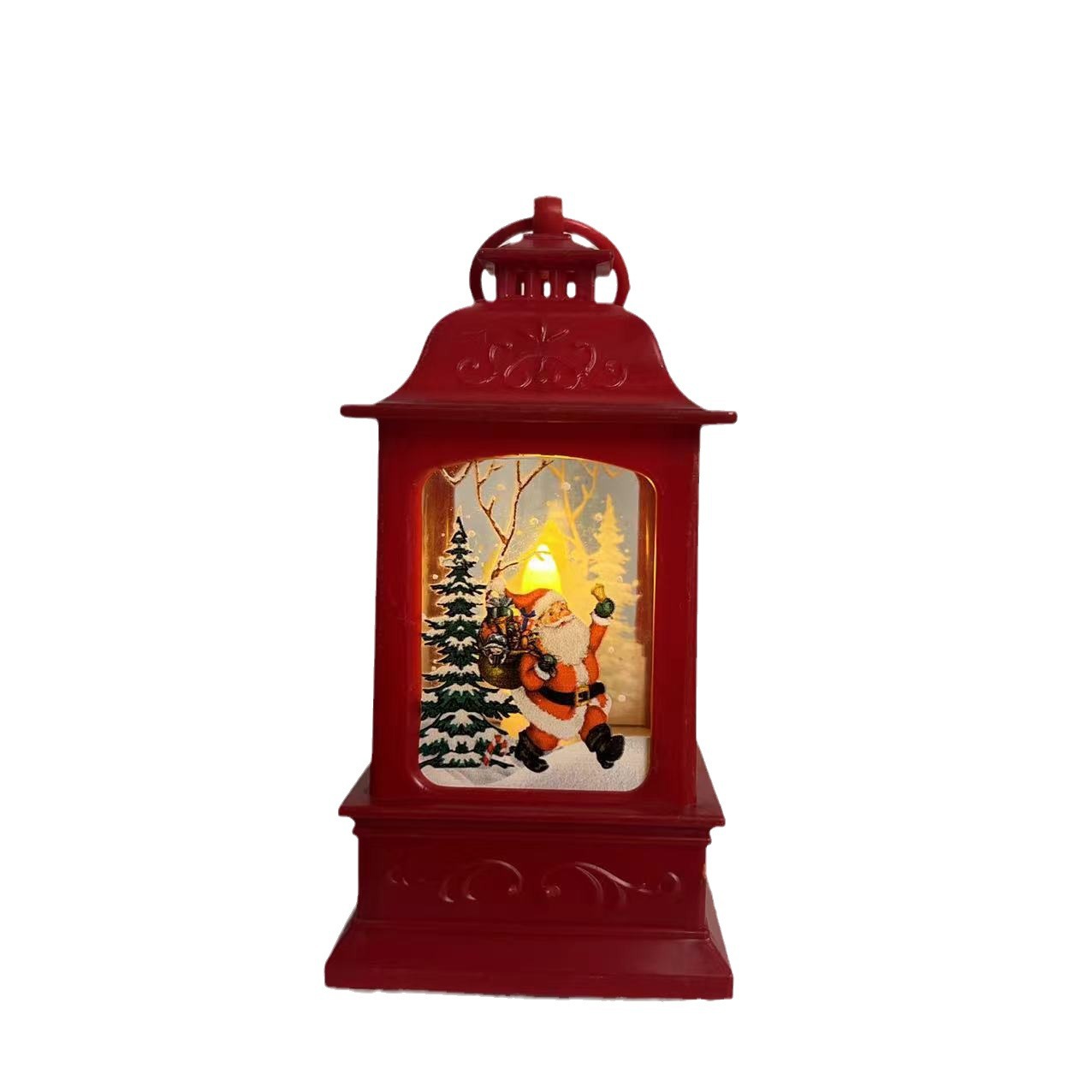 Cross-Border Explosive Christmas Vintage Medium Uv Printing Old Man Snowman Deer Mini Wind Light Dress Gift Item Picture