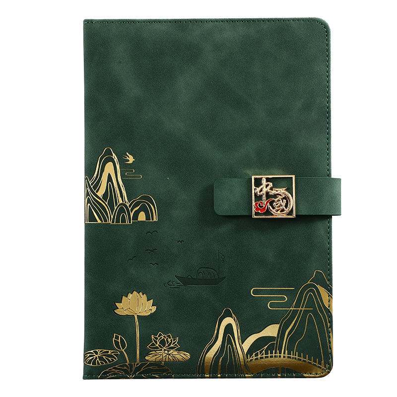 Customized Chinese-style notebook, business office notepad gift box set, cultural and creative national trend meeting record book, notebook Item Picture