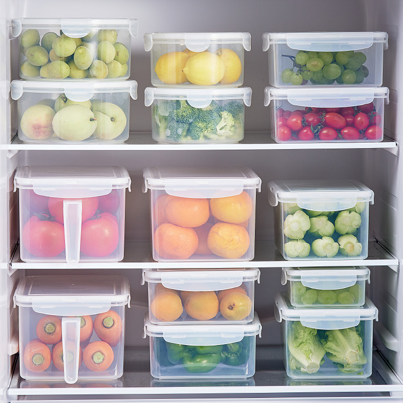 Refrigerator Fresh-Keeping Box Kitchen Food Vegetables And Fruit Storage Device Partition Students Bring Cutlery Bento Box