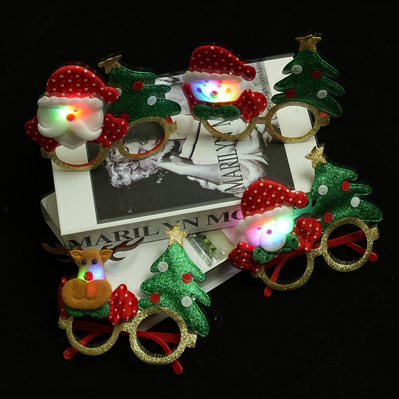 2024 New Halloween glasses Christmas glow led decorative glasses adult children Christmas gift party creation Item Picture