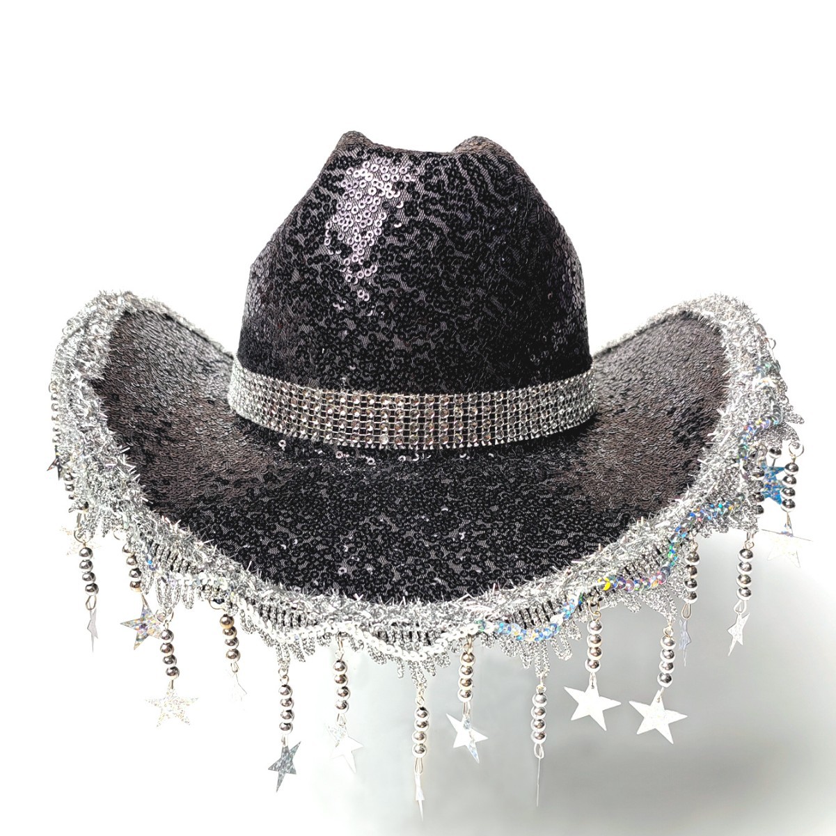 Christmas stage performance stars, woolen jazz top hats, shining five-pointed stars, Amazon knight hats, men's and women's trends Item Picture