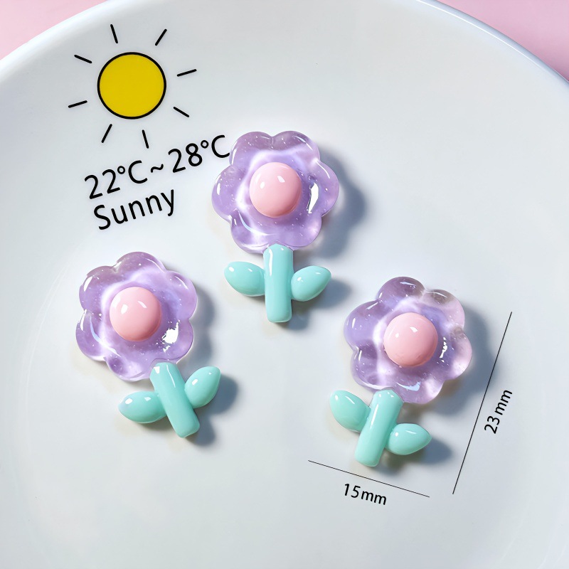 Wholesale of fresh and cute transparent flower rabbit resin accessories for diy phone cases, chargers and protective cases Specification image