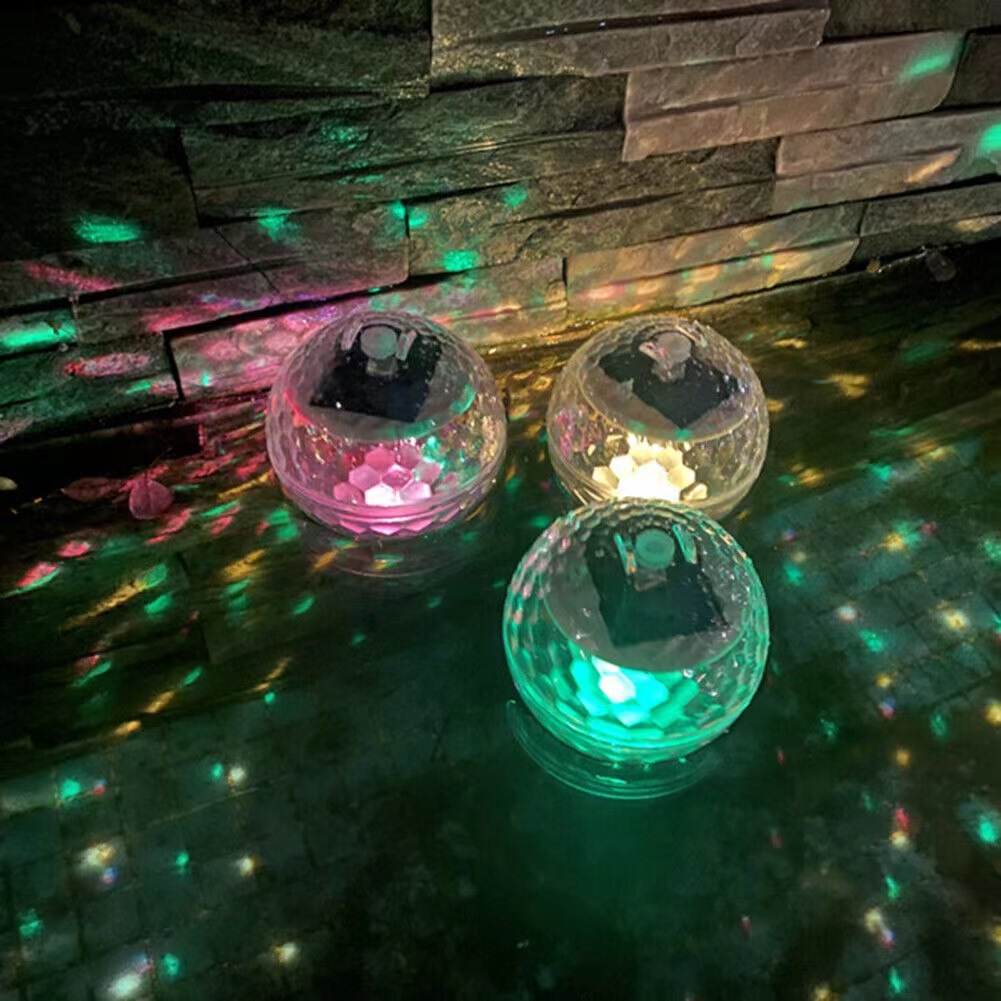 Outdoor solar floating swimming pool lights, rgb water float lights, pond floating lights, courtyard decoration, diving magic ball lights Specification image