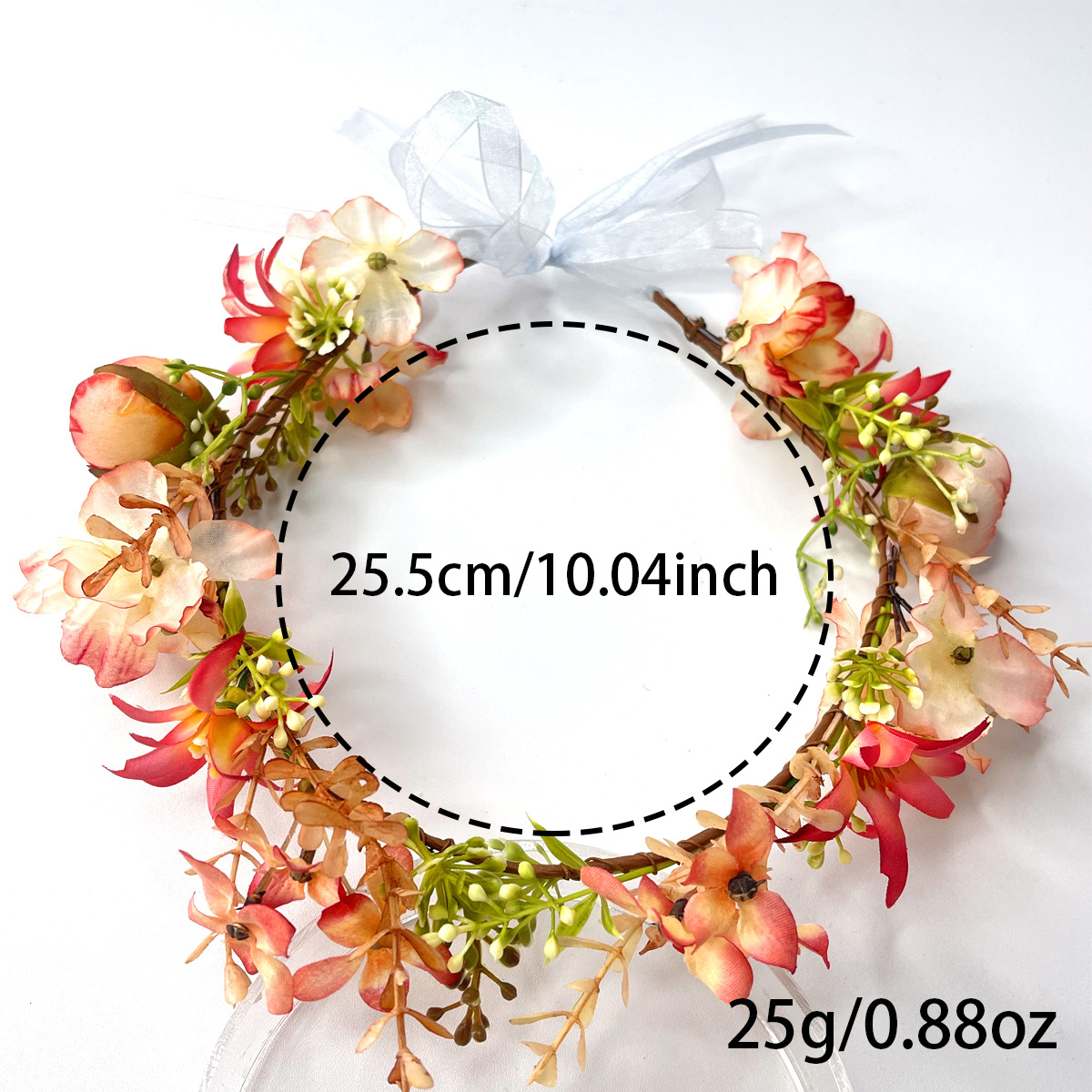 A popular forest-themed simulation garland, a high-end and ethereal bride's flower headpiece, a scenic area atmosphere for taking photos, and a pink hairband for women Item Picture