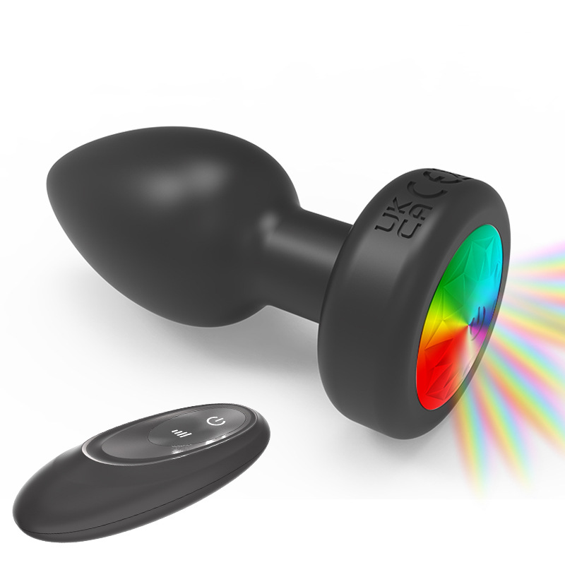 Seven-color vibrating wireless remote control anal plug SM outdoor trendy toy, female masturbator, sex toy
