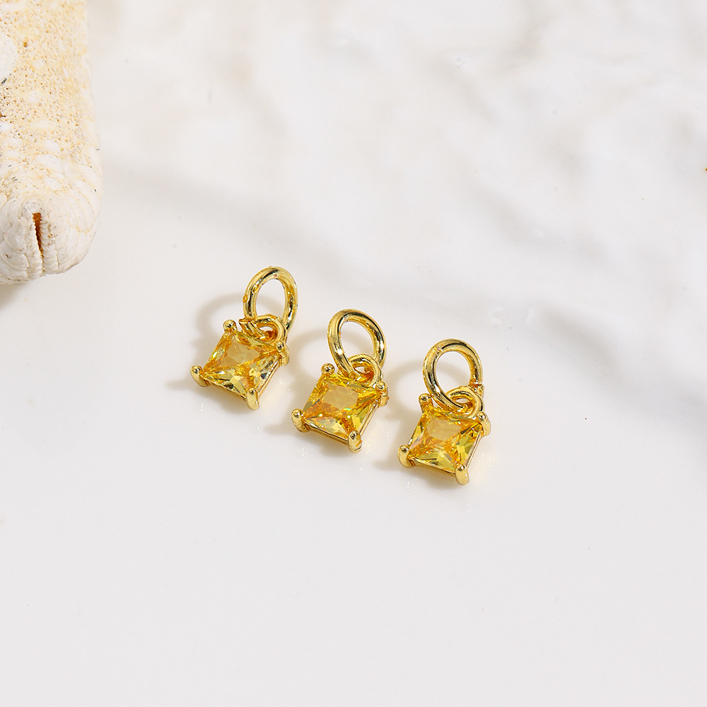 DIY pendants, bracelets, necklaces, earrings and accessories made of small, unique geometric square colored zircon details Picture