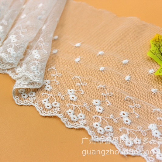 1263 Lace trim clothing home textile accessories mesh embroidery, 14 cm wide Item Picture
