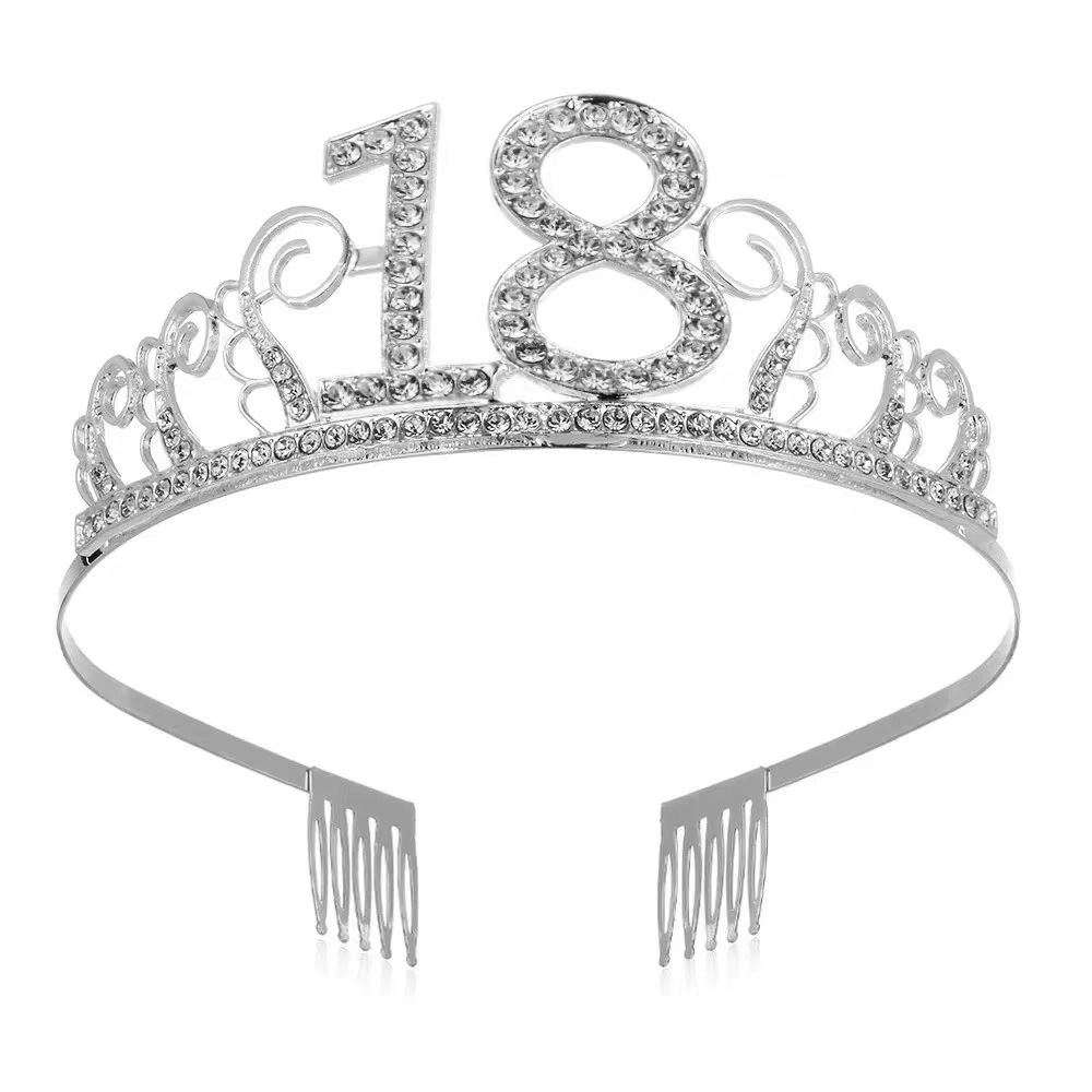 A popular online baked cake decoration with crown alloy rhinestone, suitable for 18, 25 and 60 years old Item Picture