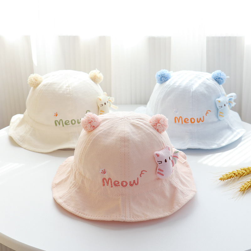 Baby hats, thin and adjustable for spring and autumn, children's sun hats for boys and girls, cute sun hats for autumn and winter, fisherman hats Specification image