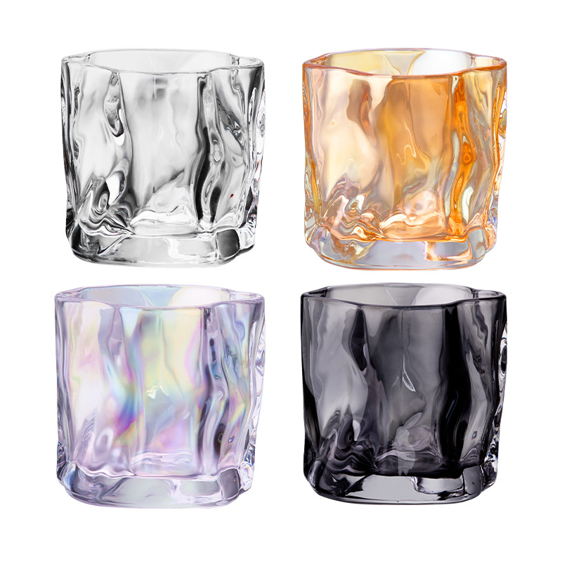 Ins-style twisted glass cups with high appearance standards, tea cups, coffee, breakfast, milk wine glasses, small gifts for free wholesale Item Picture