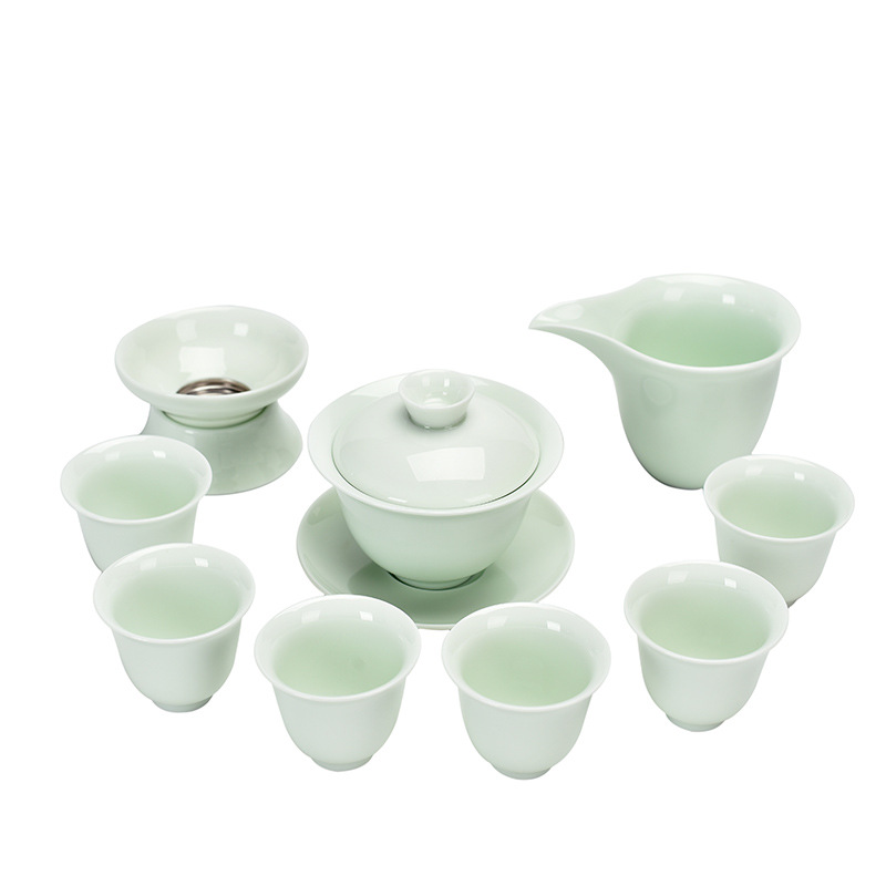 礼品功夫茶具套装批发印logo德化陶瓷家用泡茶器三才盖碗茶壶整套详情图5