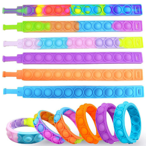 In-stock rat killer Pioneer Wristband, Rainbow Wristband, silicone, stress-relieving bubble, intelligence, stress-relieving, finger press music Band watch details Picture