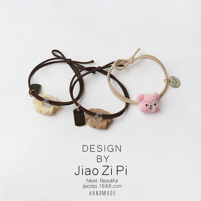 Simple and cute puppy hair tie, animal girlish heart, high ponytail, hair band, sweet hair band, cartoon hair tie and hair accessory Item Picture