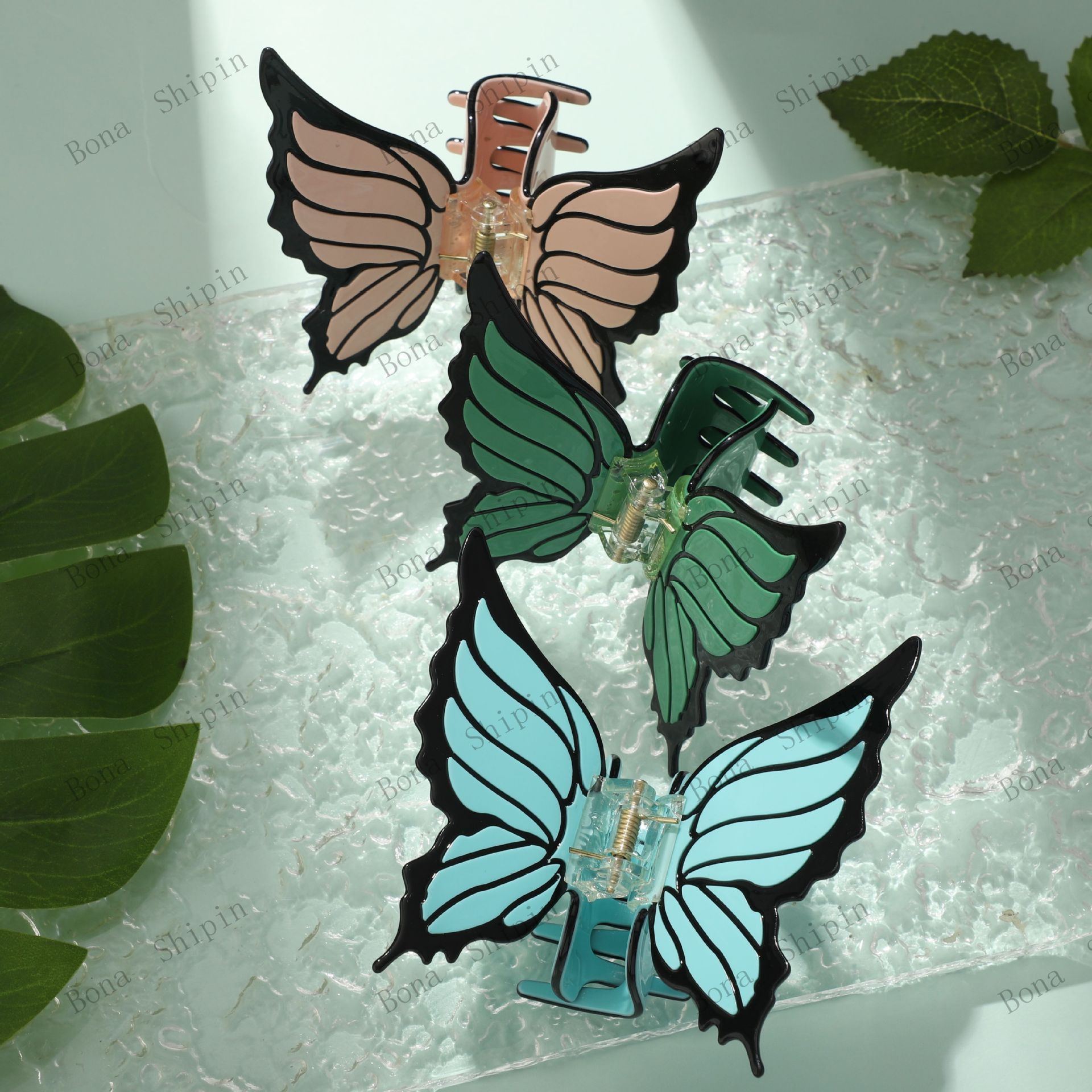 Bow acetate hair clip for women in summer, large scratch clip at the back of the head, high-end and elegant shark hair clip headwear Specification image