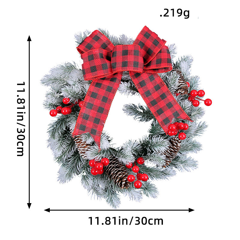 Factory direct hand bow Christmas wreath wreath Christmas wreath wholesale window wreath home door hanging decoration Application Scenario