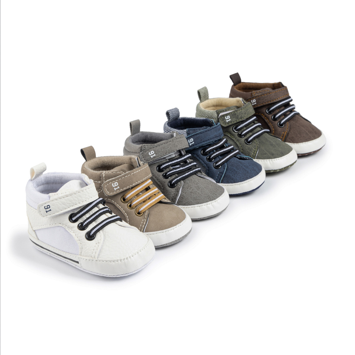 Cross-Border Explosive Autumn And Winter High-Top Toddler Shoes Pu With Soft Soles Non-Slip Baby Shoes Baby Shoes Item Picture