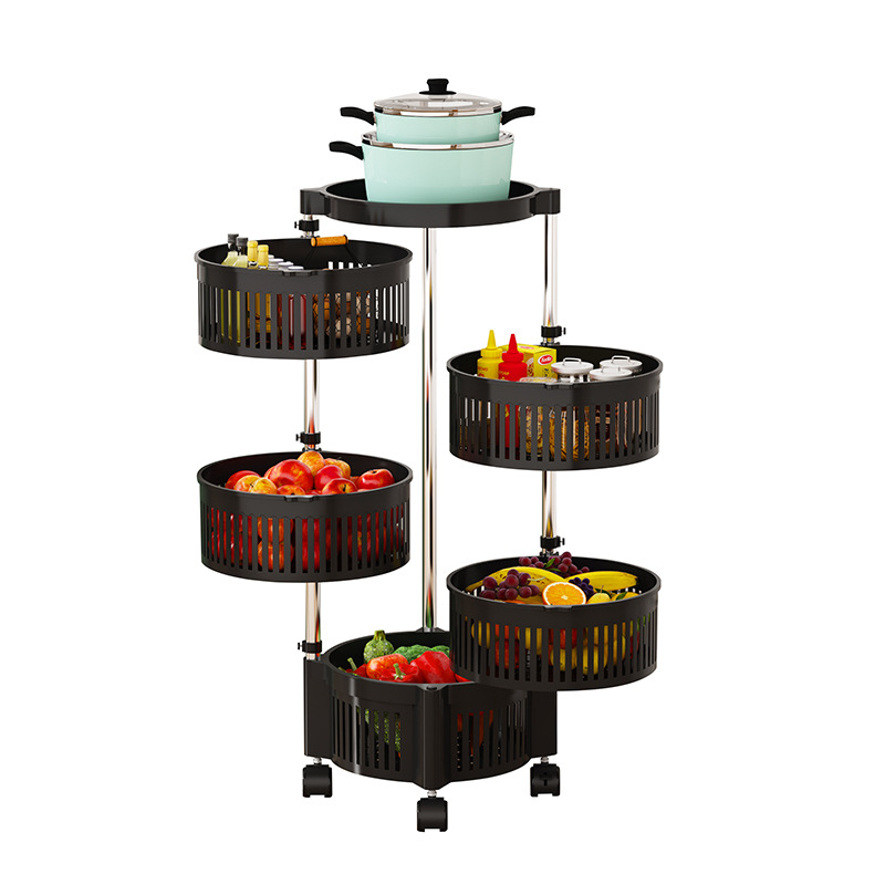 Circular Rotating Storage Rack Multi-Layer Free Installation Pot Storage Rack Kitchen Free Installation Of Fruit And Vegetable Basket Item Picture