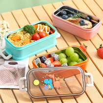 Creative 304 stainless steel double-layer lunch box for children Cute bento box Kindergarten students bring lunch boxes