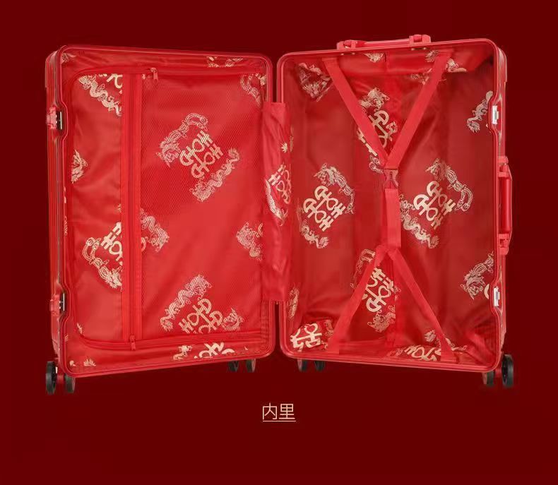结婚行李箱女男20英寸登机箱大红色万向轮拉杆箱陪嫁箱旅行箱密码详情14