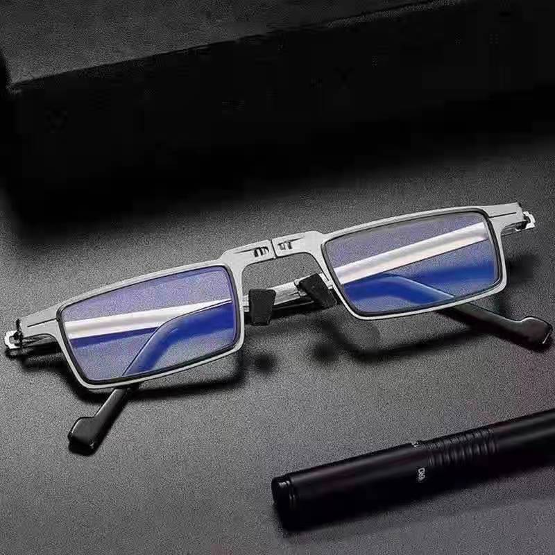 Folding presbyopia men's high-definition anti-blue light ultra-light screw welded point metal presbyopia glasses, square, round, multi-sided, looking for work
