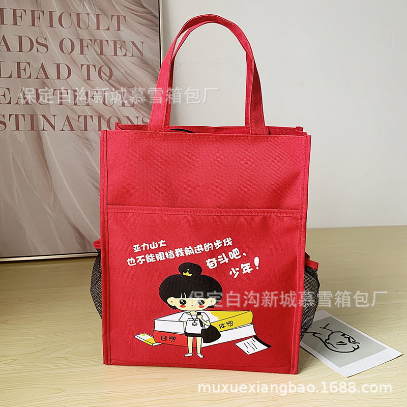 Korean A4 waterproof Oxford fabric tutorial bag, cartoon primary school student handbag, boys' and girls' tutorial schoolbag with logo printing Specification image