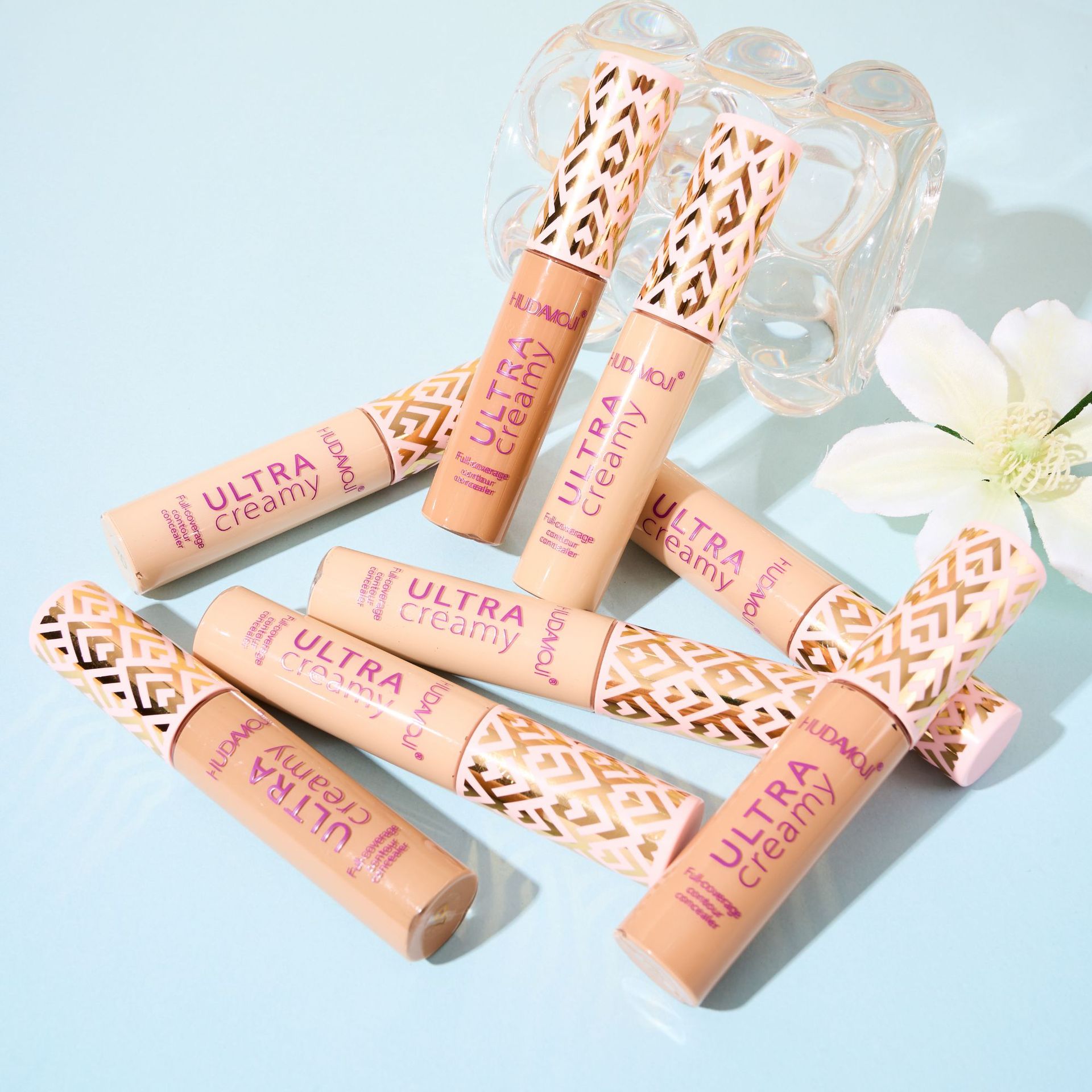 Cross-border makeup wholesale HUDAMOJI Natural matte Effect Concealer brightens skin tone and covers blemishes and fine lines Specification image