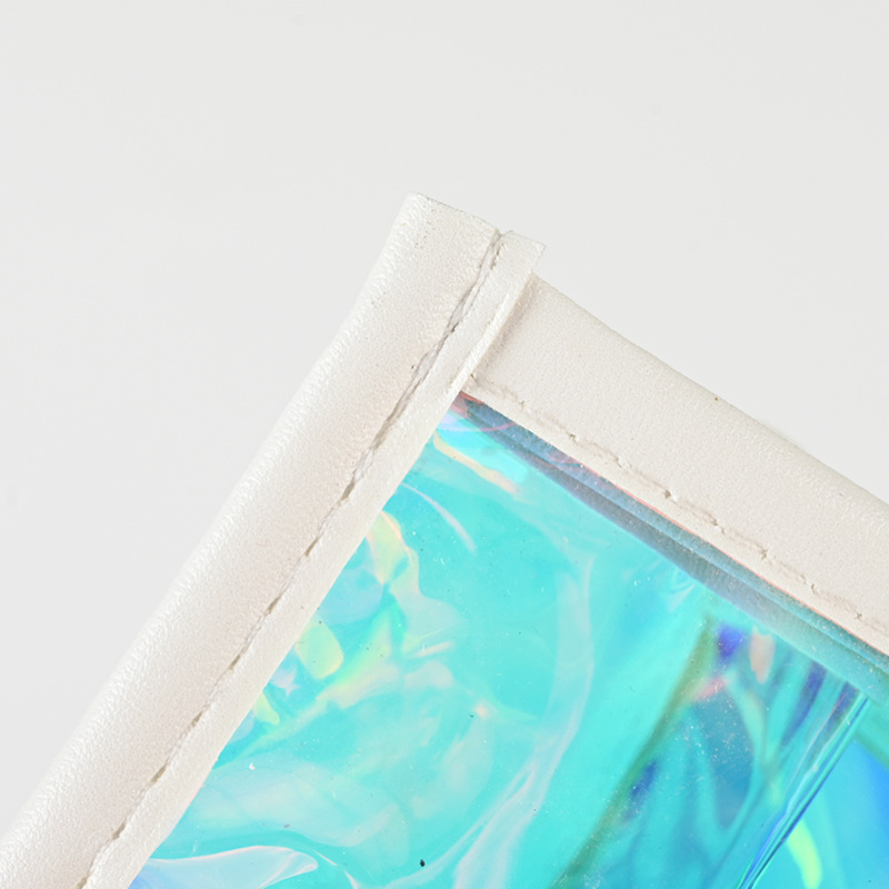 Laser pvc single-shoulder bag, custom-made transparent and colorful packaging bag, plastic gift handbag, internet-famous personalized clothing bag details Picture