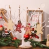Christmas decorations: 12 pieces of cartoon four-square grid, wooden gingerbread man couple figurines, Christmas tree ornaments details Picture